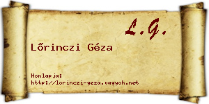 Lőrinczi Géza névjegykártya